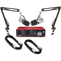 Shure MV7-S and Focusrite Scarlett 2i2 Two Mic Bundle