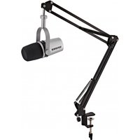 Shure MV7 Podcast Microphone Silver with Studio Arm