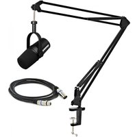 Shure MV7X XLR Podcast Microphone with Studio Arm and Cable