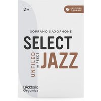 DAddario Organic Select Jazz Unfiled Soprano Sax Reeds 2H (10 Pack)
