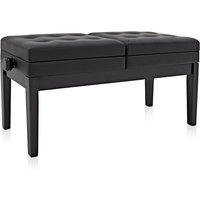 Deluxe Duet Piano Stool with Storage by Gear4music Gloss Black