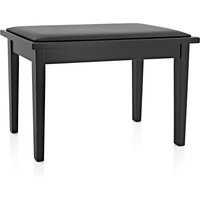 Duet Piano Stool with Storage by Gear4music Matte Black