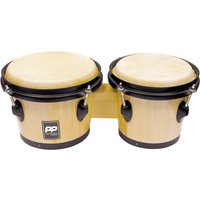 Performance Percussion Bongos Natural Wood Black Hardware