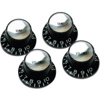 Gibson Top Hat Knobs for Electric Guitar Black with Silver Insert