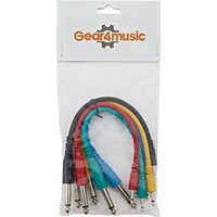 Mono 3.5mm to 6.3mm Jack Patch Cable 20cm 6 Pack by Gear4music