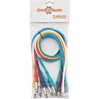 Mono 3.5mm to 6.3mm Jack Patch Cable 60cm 6 Pack by Gear4music