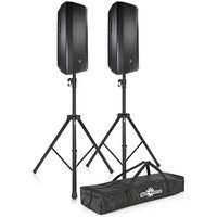 JBL PRX825W Dual 15 Two-Way Active PA Speaker Pair with Stands