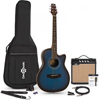 Roundback Electro Acoustic Guitar + 15W Amp Pack Blue Burst