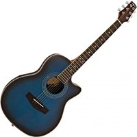 Roundback Electro Acoustic Guitar by Gear4music Blue Burst