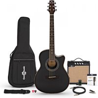 Roundback Electro Acoustic Guitar + 15W Amp Pack Black