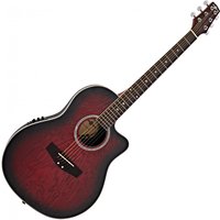 Deluxe Roundback Electro Acoustic Guitar by Gear4music Red Burst - Nearly New