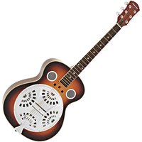 Read more about the article Round Neck Resonator Guitar Sunburst Wood Body by Gear4music