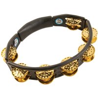 LP Black Cyclops Handheld Tambourine Hammered Brass Jingles